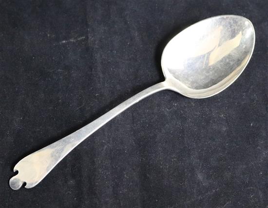 An American sterling silver trefid end serving spoon.